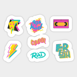 Retro 90s Neon Sticker Sheet (7pcs) Sticker